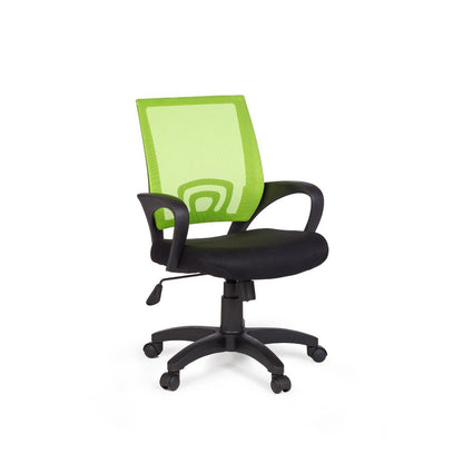 Chaise de bureau Nancy's Naples - Chaise pivotante - Ajustable - Chaise haute - Noir + Vert/Gris