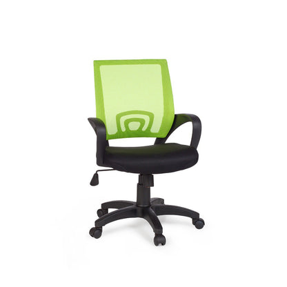 Chaise de bureau Nancy's Naples - Chaise pivotante - Ajustable - Chaise haute - Noir + Vert/Gris