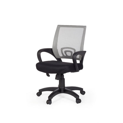 Chaise de bureau Nancy's Naples - Chaise pivotante - Ajustable - Chaise haute - Noir + Vert/Gris