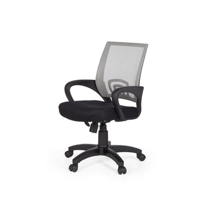 Chaise de bureau Nancy's Naples - Chaise pivotante - Ajustable - Chaise haute - Noir + Vert/Gris