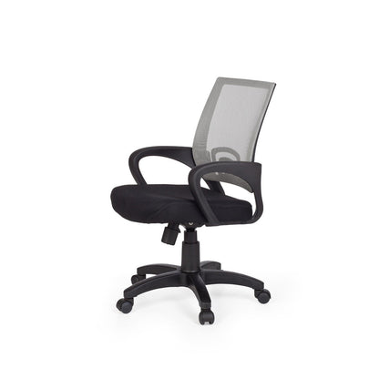 Chaise de bureau Nancy's Naples - Chaise pivotante - Ajustable - Chaise haute - Noir + Vert/Gris