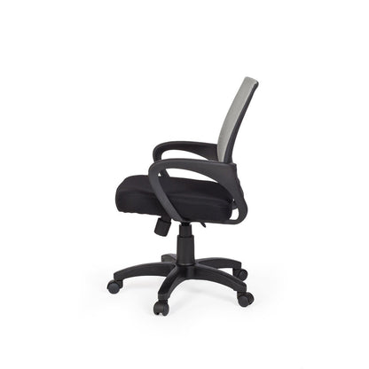 Chaise de bureau Nancy's Naples - Chaise pivotante - Ajustable - Chaise haute - Noir + Vert/Gris