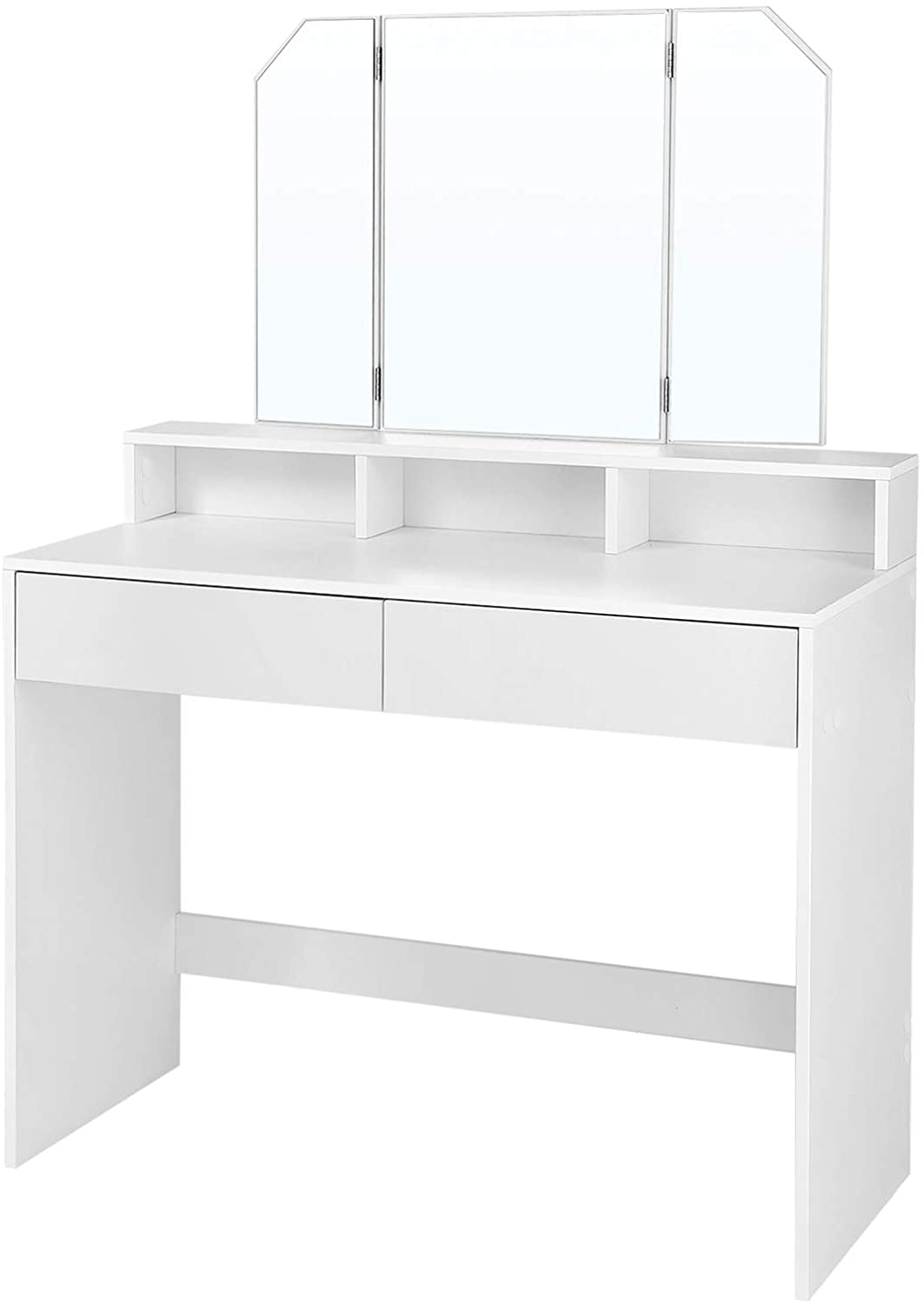 Nancy's Bryants Corner Make-up Tafel met Spiegel - Kaptafel - Beauty Tafel - Wit - ± 100 x 40 x 140 cm