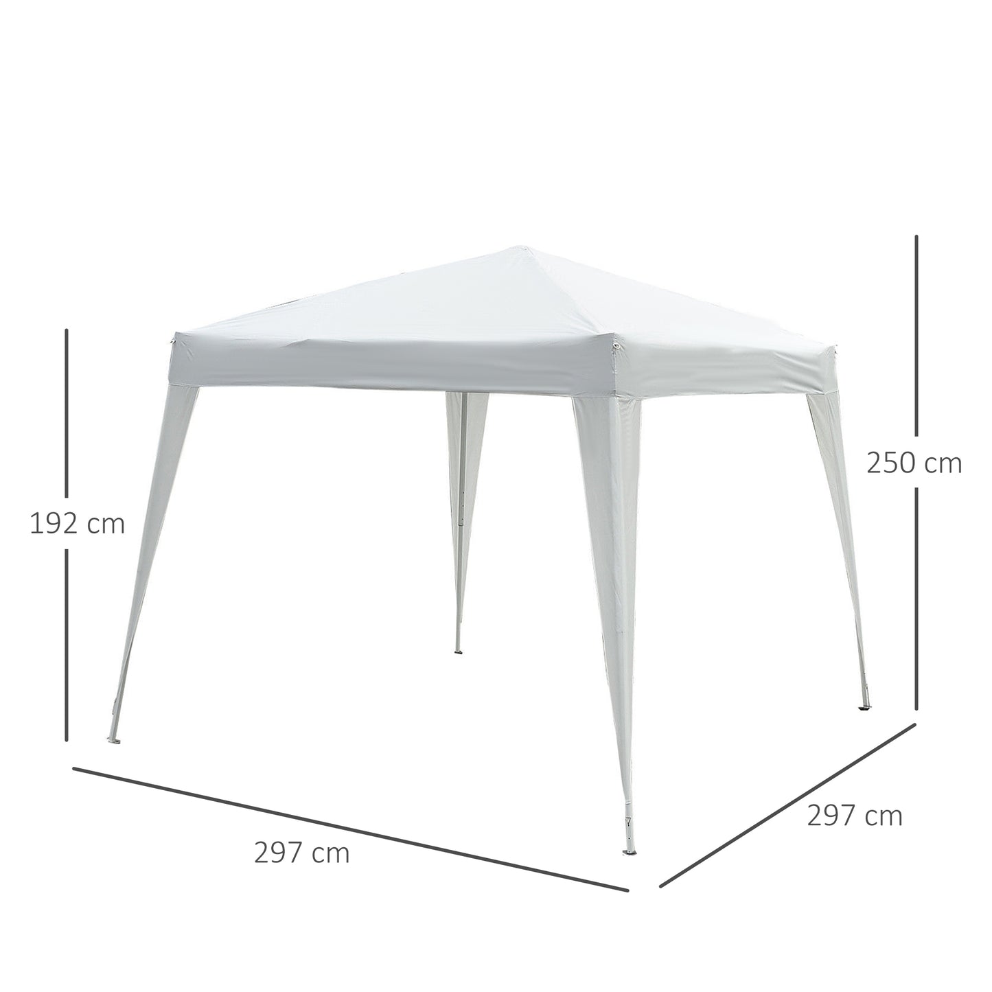 Nancy's Daphne Partytent - Vouwpaviljoen - Tuinpaviljoen - Tuintent - Popup - Wit - Staal - Waterafstotend - ± 300 x 300 cm