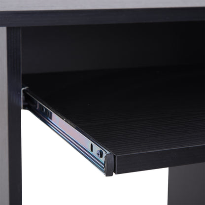 Nancy's Buffalo Bureau - Computertafel - Uitschuifbaar Tafelblad - Kantoortafel - PC-Tafel - Zwart - Bewerkt Hout