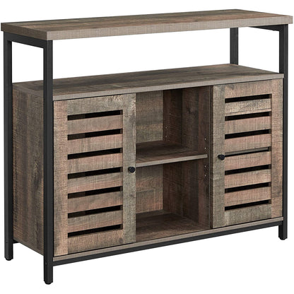 Armoire d'appoint industrielle Nancy's Plymouth - Commode - Armoire de rangement - Commode - Armoire avec 4 étagères et 2 portes - 100 x 35 x 80 cm