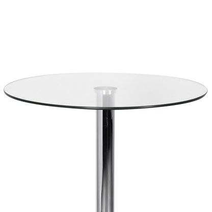 Table debout Duluth de Nancy - Table bistro - Table debout en verre - Verre - Ronde - Chrome