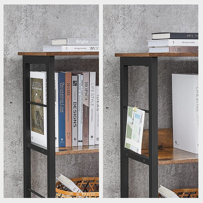 Nancy's Canfield Bookcase - Shelving unit - Storage cabinet - Brown - Black - Processed Wood - Metal - 120 x 33 x 80 cm