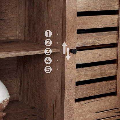 Armoire d'appoint industrielle Nancy's Plymouth - Commode - Armoire de rangement - Commode - Armoire avec 4 étagères et 2 portes - 100 x 35 x 80 cm
