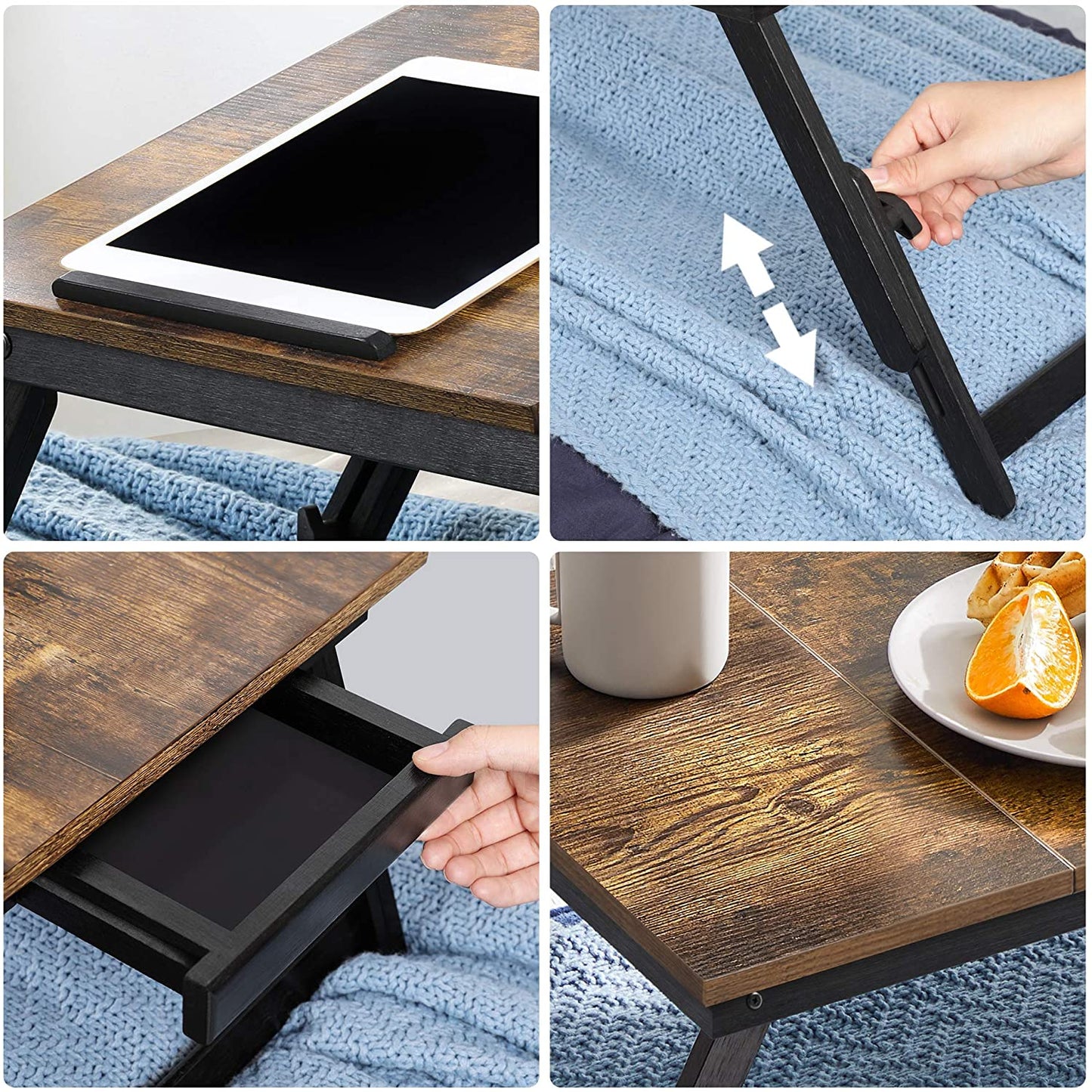 Nancy's Apopka Laptoptafel - Laptopstandaard - Multifunctioneel - Bruin - ± 70 x 35 x 25 cm