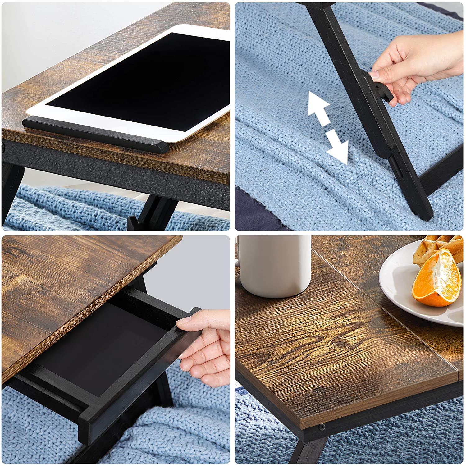 Nancy's Apopka Laptoptafel - Laptopstandaard - Multifunctioneel - Bruin - ± 70 x 35 x 25 cm