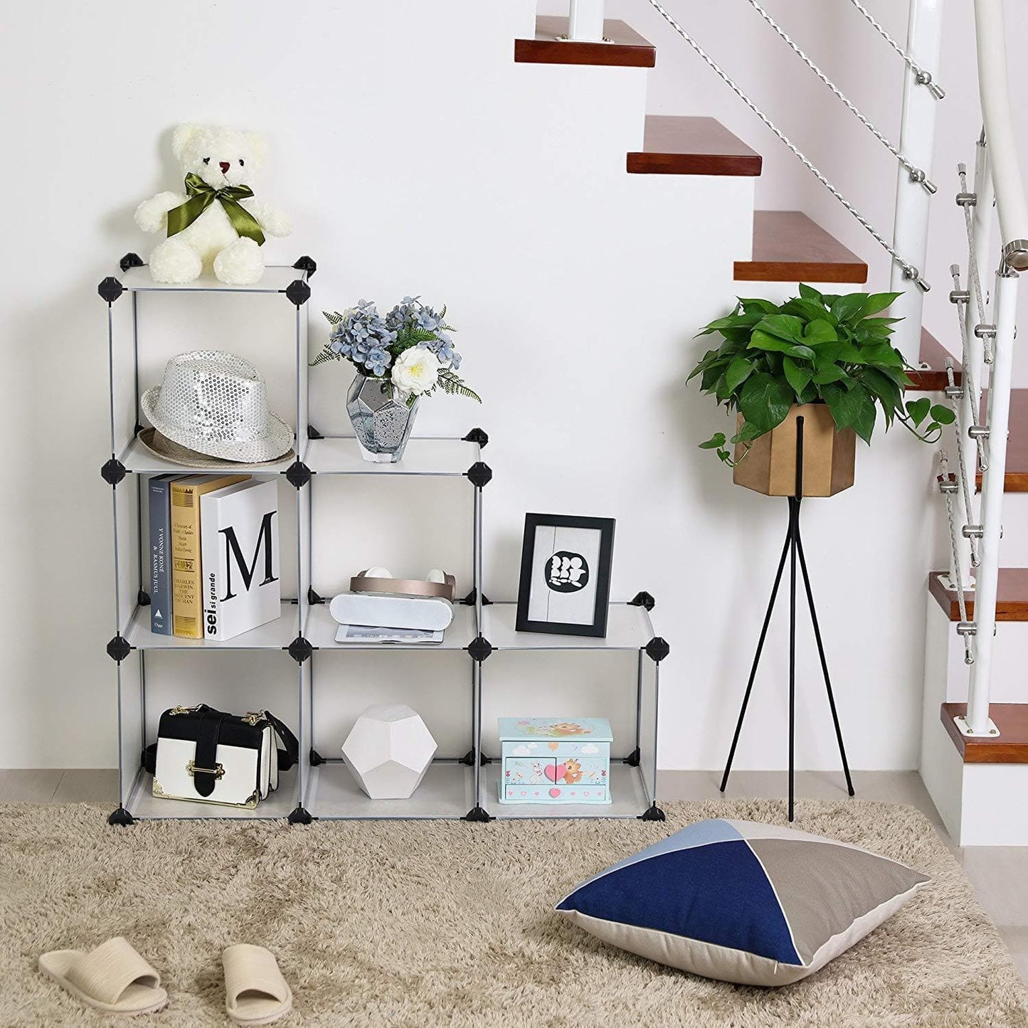 Armoire en plastique multifonctionnelle - Armoire de rangement - Étagère à chaussures / Meubles de rangement - 93 x 93 x 31 cm