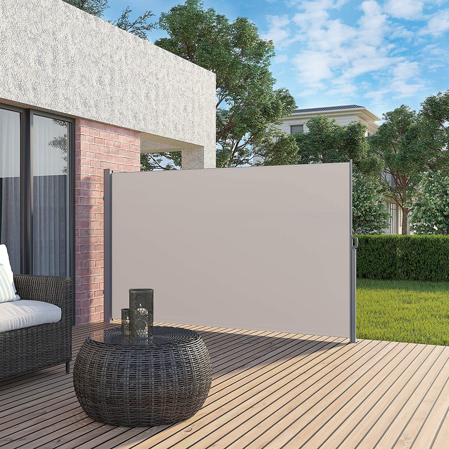 Nancy's Frogmore Privacyscherm - Zijfluifel - Zonwering - Balkon - Terras - Tuin - Taupé - 180 x 300 cm