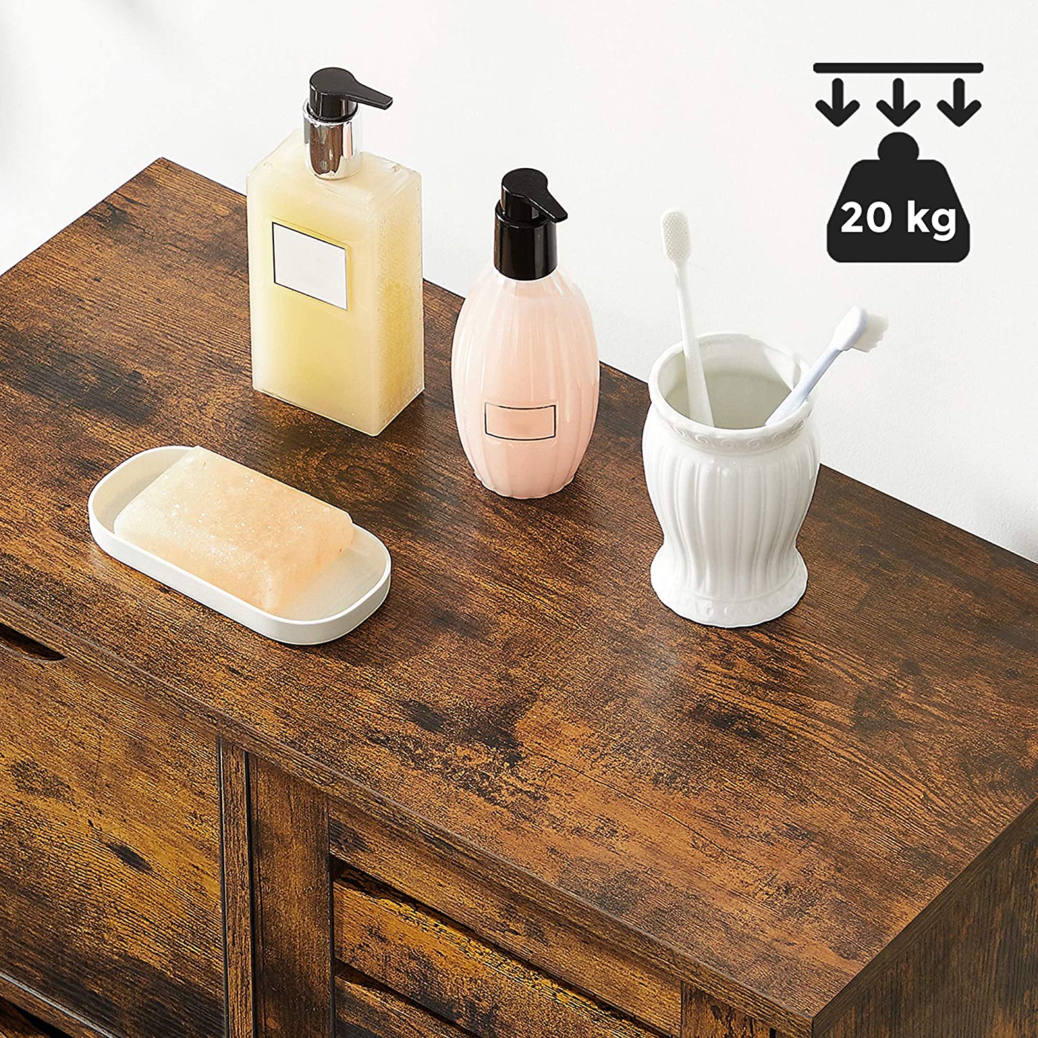 Nancy's Cupertino Dressoir - Opbergkast - Industrieel - Bruin - Spaanplaat - 60 x 30 x 80 cm
