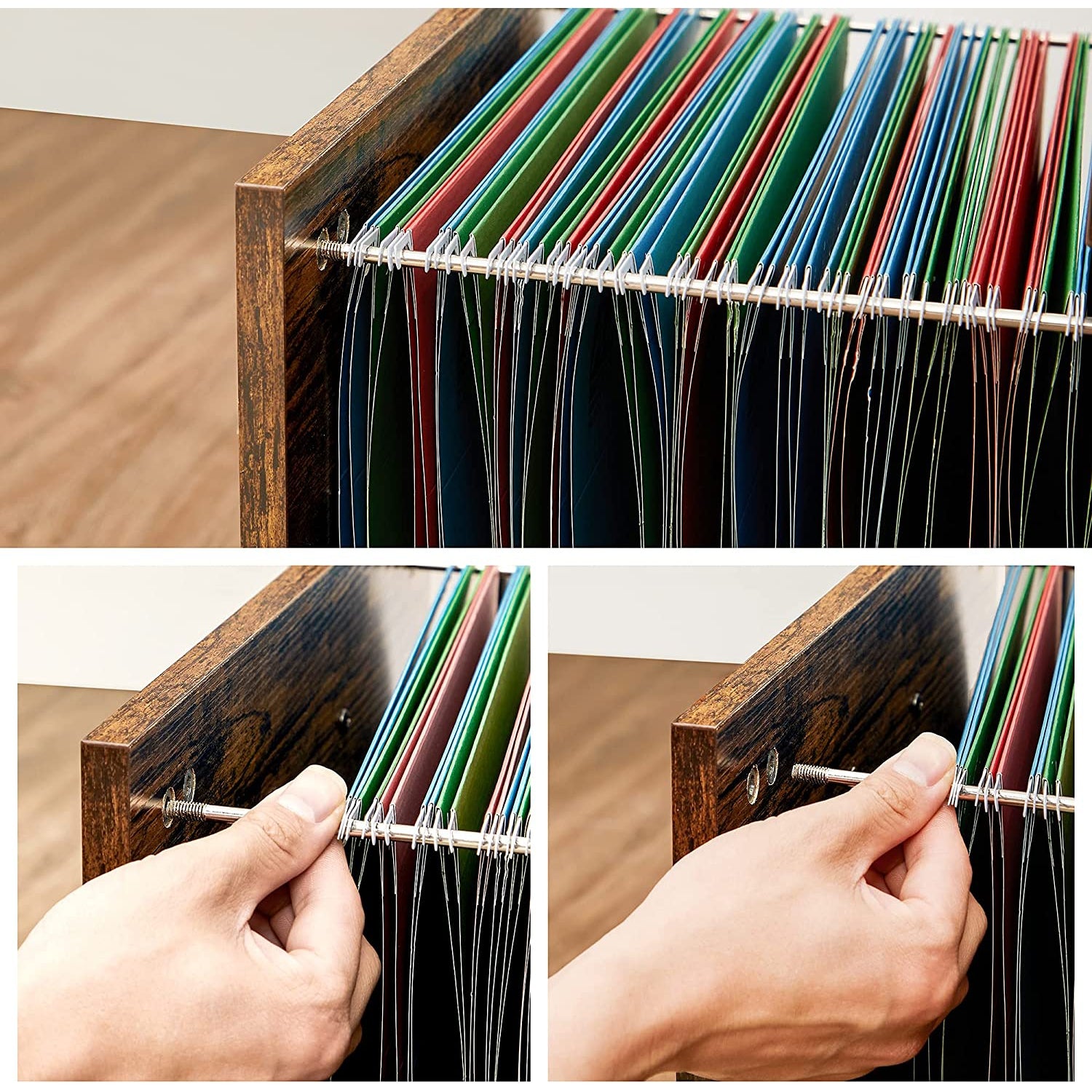 Nancy's Madras Archiefkast - Rolcontainer - Ladekast - Op Wieltjes - Opbergvakken - Industrieel - Bruin - Zwart - Bewerkt Hout - Metaal - 80 x 40 x 66 cm
