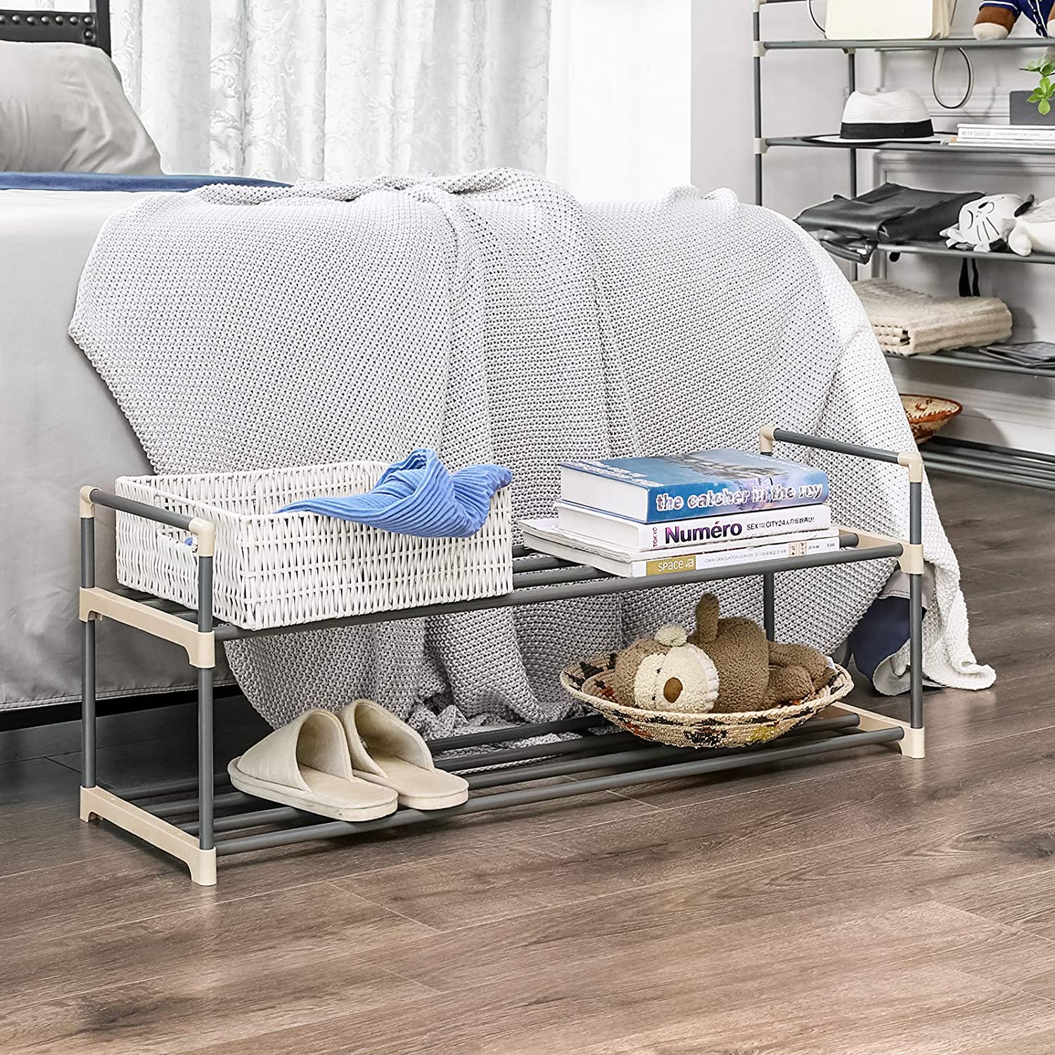 Nancy's Shuwie Schoenenrek – Schoenenkast - Voor 10 Paar Schoenen - Zwart - Staal - ± 90 x 30 x 35 cm