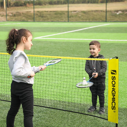Nancy's Fullarton Badmintonnet - Tennisnet - Hoogte Verstelbaar - Ijzer Frame - Transporttas - Blauw - Zwart - Geel