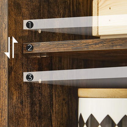 Nancy's Cupertino Dressoir - Opbergkast - Industrieel - Bruin - Spaanplaat - 60 x 30 x 80 cm