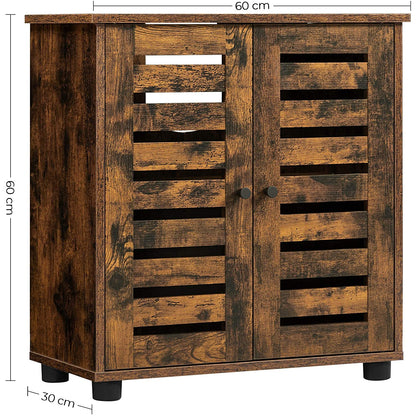 Nancy's Gabes Badkamermeubel - Wastafelonderkast - Onderbouwkast - Uitsparing - Industrieel - Bewerkt Hout - Bruin - 60 x 30 x 60 cm