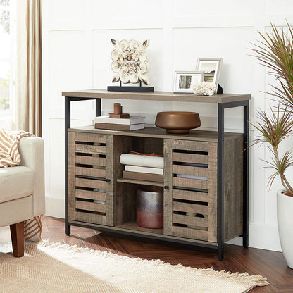Armoire d'appoint industrielle Nancy's Plymouth - Commode - Armoire de rangement - Commode - Armoire avec 4 étagères et 2 portes - 100 x 35 x 80 cm