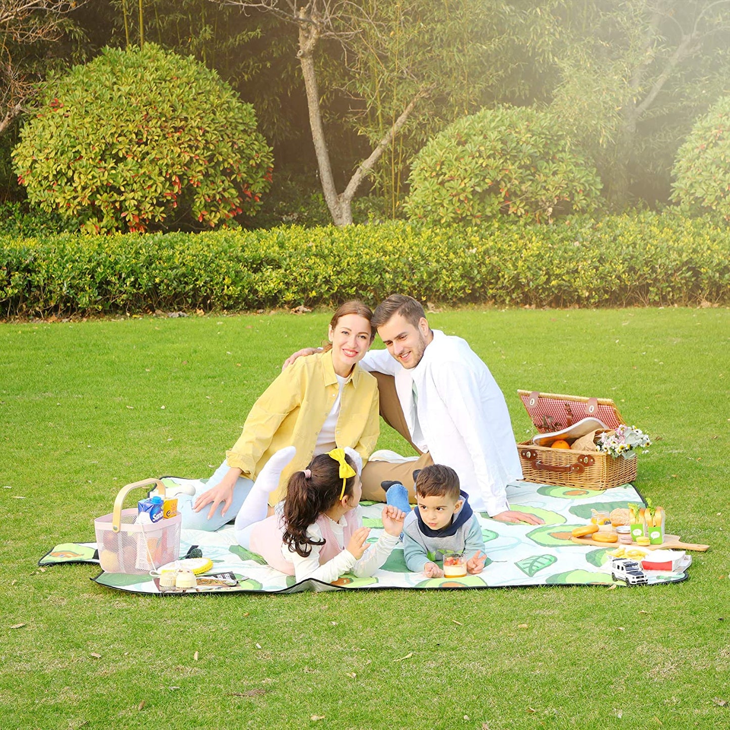 Nancy's Chamcook Picknickkleed - Stranddeken - Campingdeken - Waterdichte Onderkant - Opvouwbaar - Avocado - 200 x 200 cm