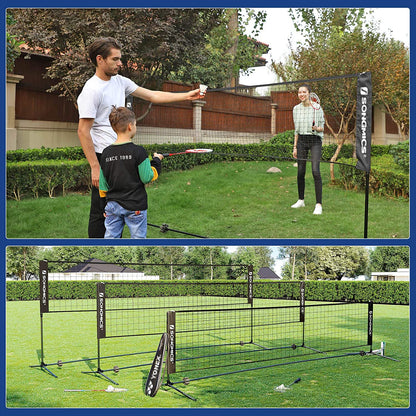 Nancy's Fullarton Badmintonnet - Tennisnet - Hoogte Verstelbaar - Ijzer Frame - Transporttas - Blauw - Zwart - Geel