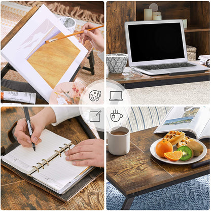 Nancy's Apopka Laptoptafel - Laptopstandaard - Multifunctioneel - Bruin - ± 70 x 35 x 25 cm