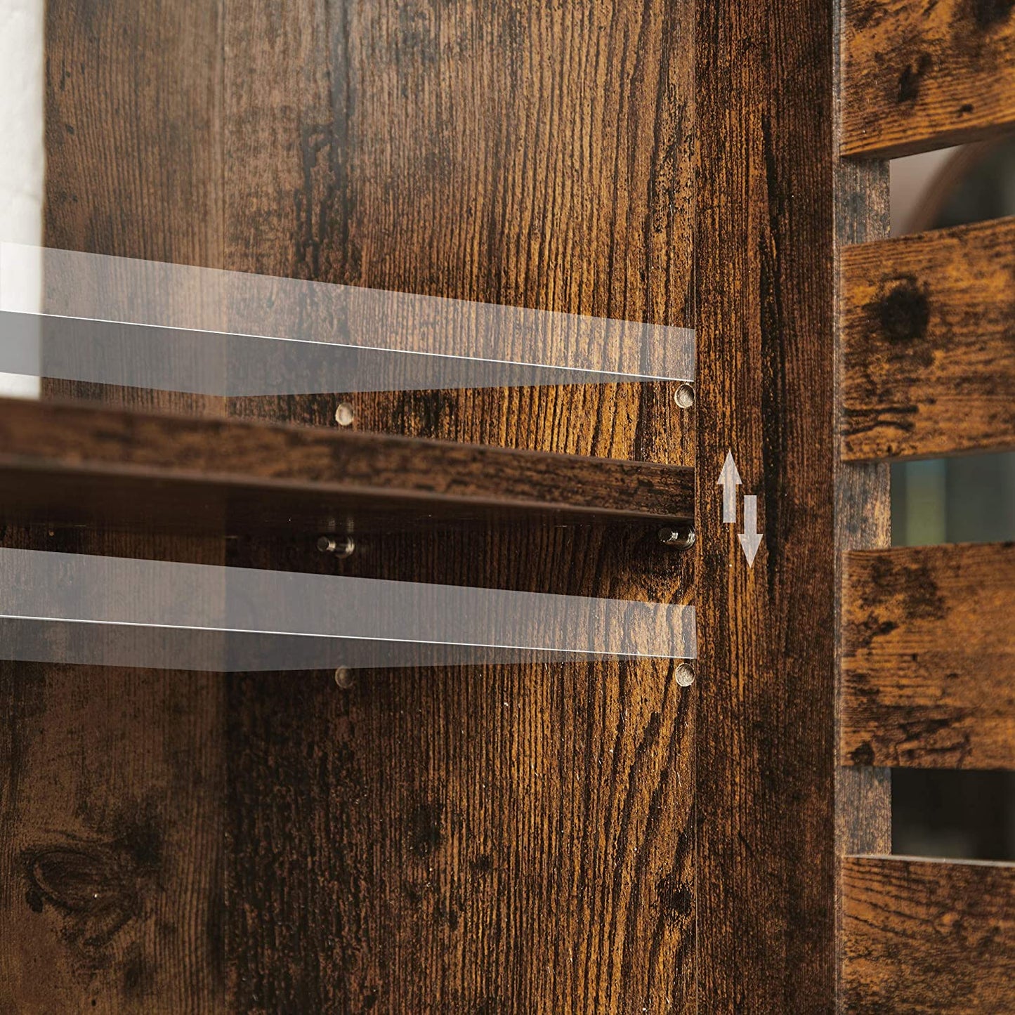 Nancy's Bolingbrook Wandkast - Badkamerkast - Opbergkast - 2 Deuren - 1 Open Vak - Bruin - Bewerkt Hout - Industrieel - 60 x 20 x 70 cm