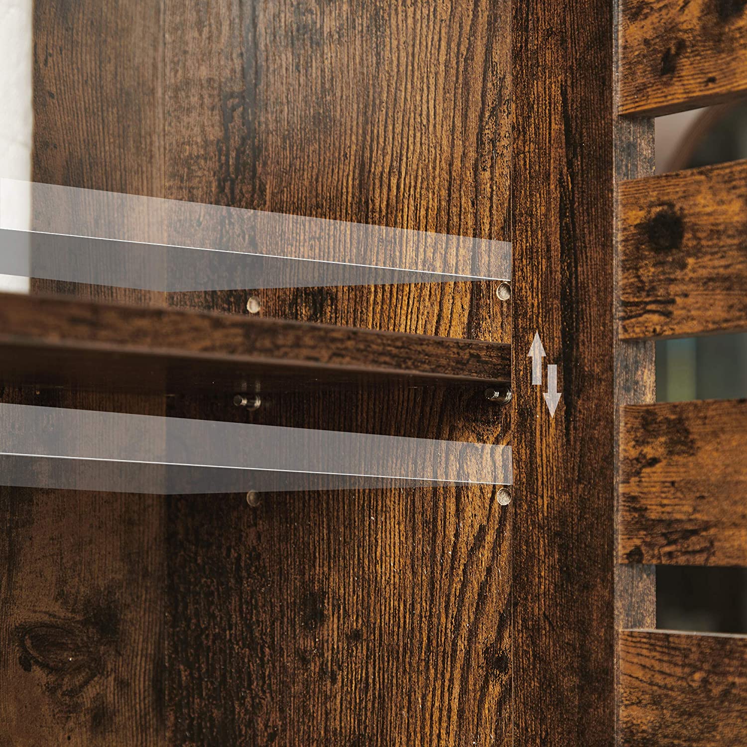Nancy's Bolingbrook Wandkast - Badkamerkast - Opbergkast - 2 Deuren - 1 Open Vak - Bruin - Bewerkt Hout - Industrieel - 60 x 20 x 70 cm