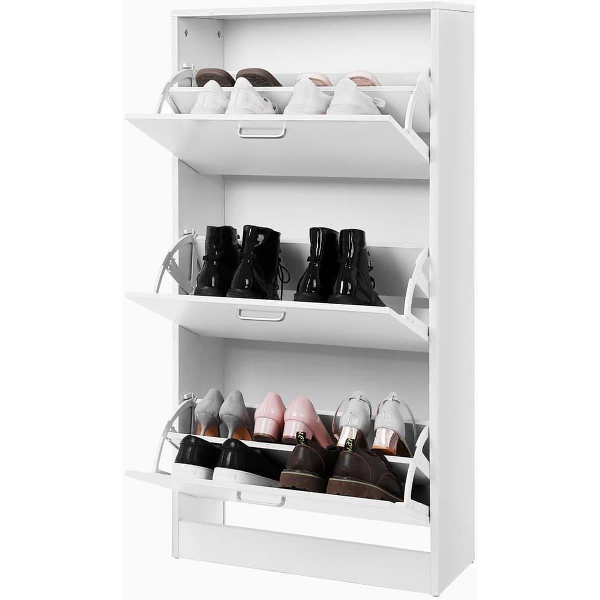 Nancy's Shoe Cabinet - With 3 Flaps - For 12-18 Pairs of Shoes - Shoe Storage