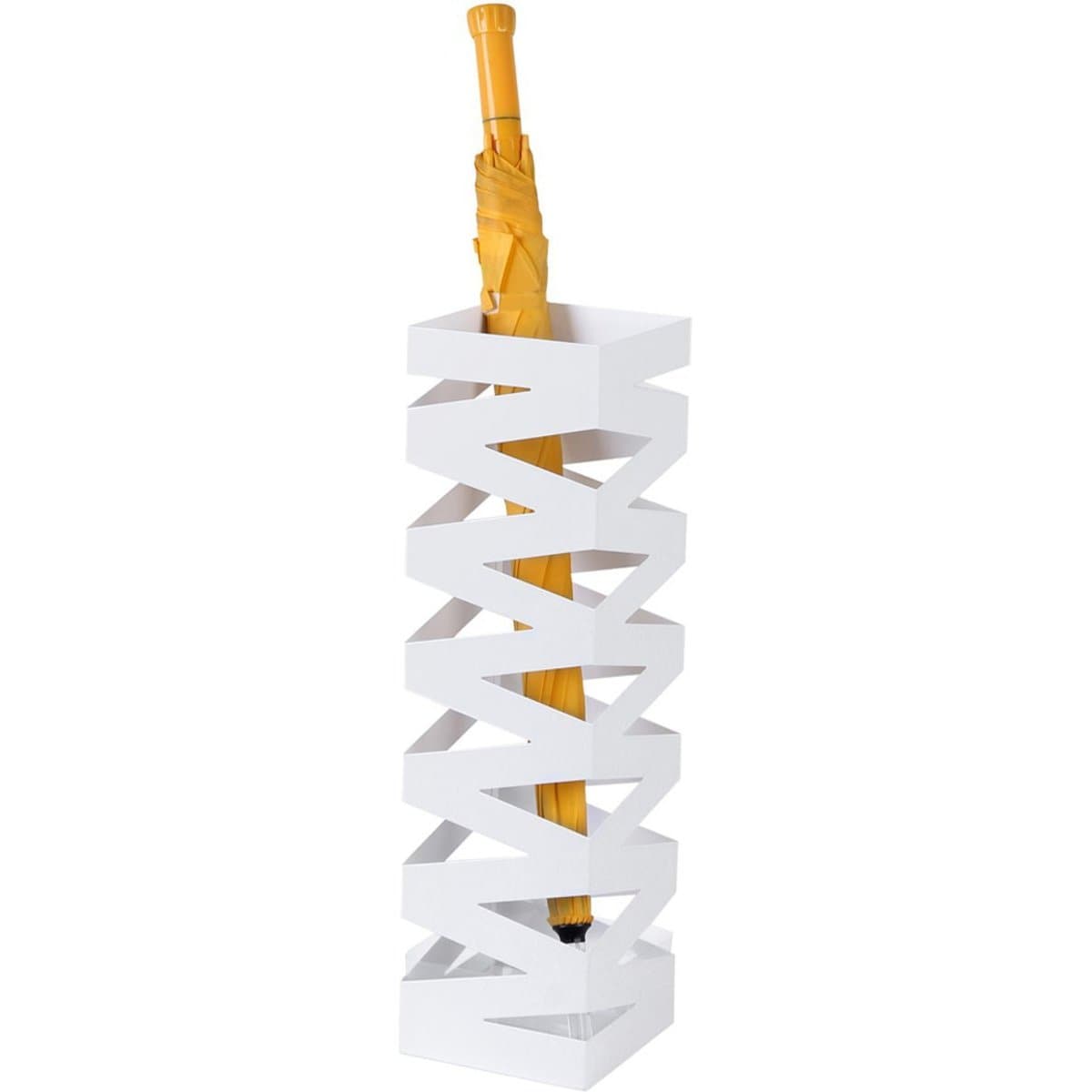 Porte-parapluie en métal de Nancy - Avec égouttoir et crochets - Porte-parapluie 49CM de haut - Blanc