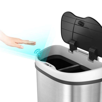 Poubelle Nancy 2 X 35L - Poubelle de tri sélectif - Détecteur de mouvement - Poubelles