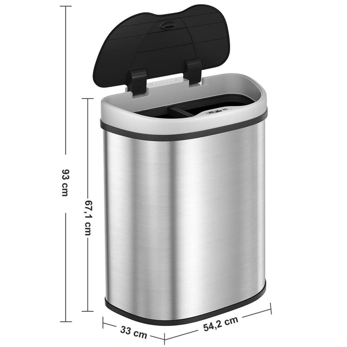 Poubelle Nancy 2 X 35L - Poubelle de tri sélectif - Détecteur de mouvement - Poubelles