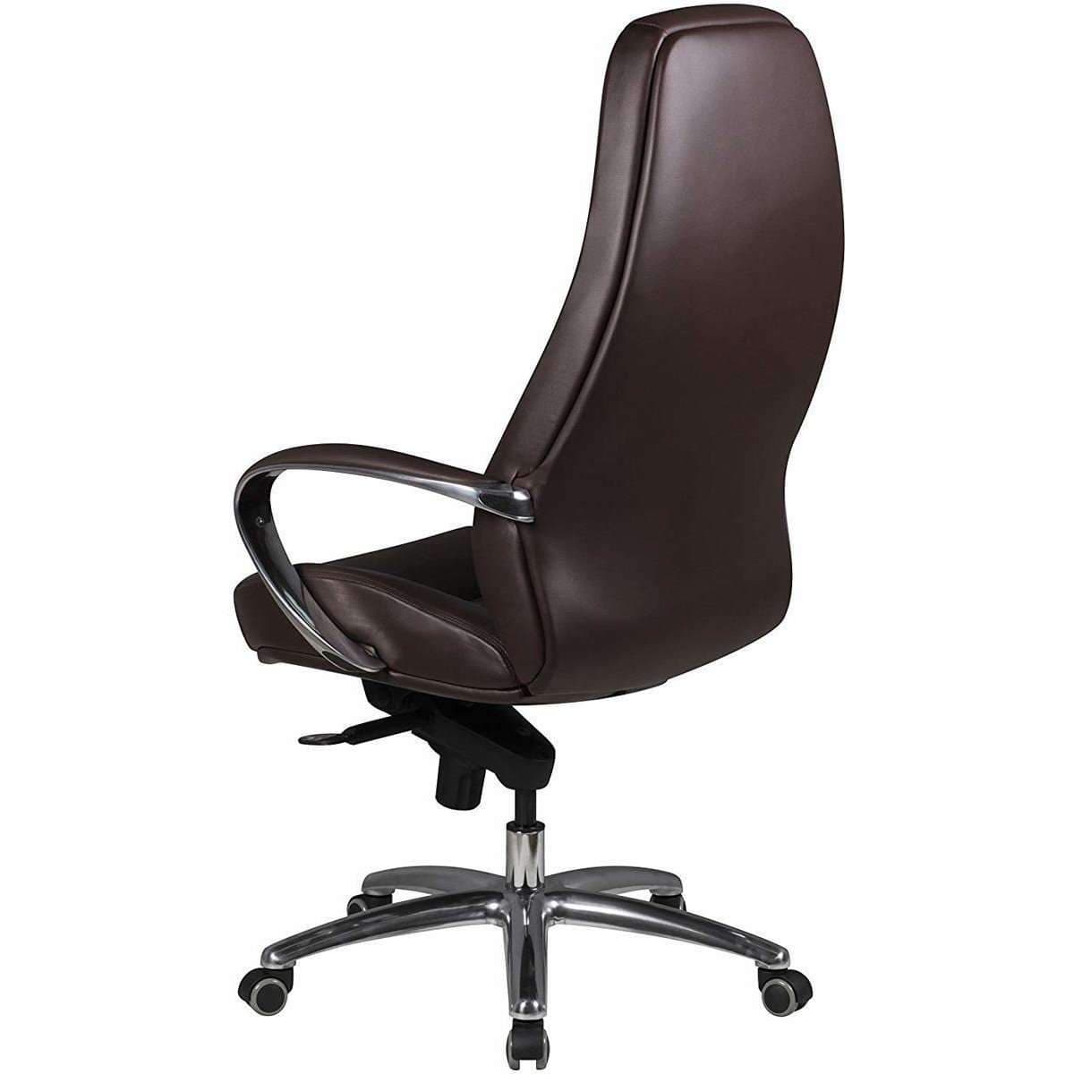Chaise de bureau en cuir marron Baychester de Nancy - Chaise pivotante en cuir - Chaises de bureau - Chaises de bureau pour adultes