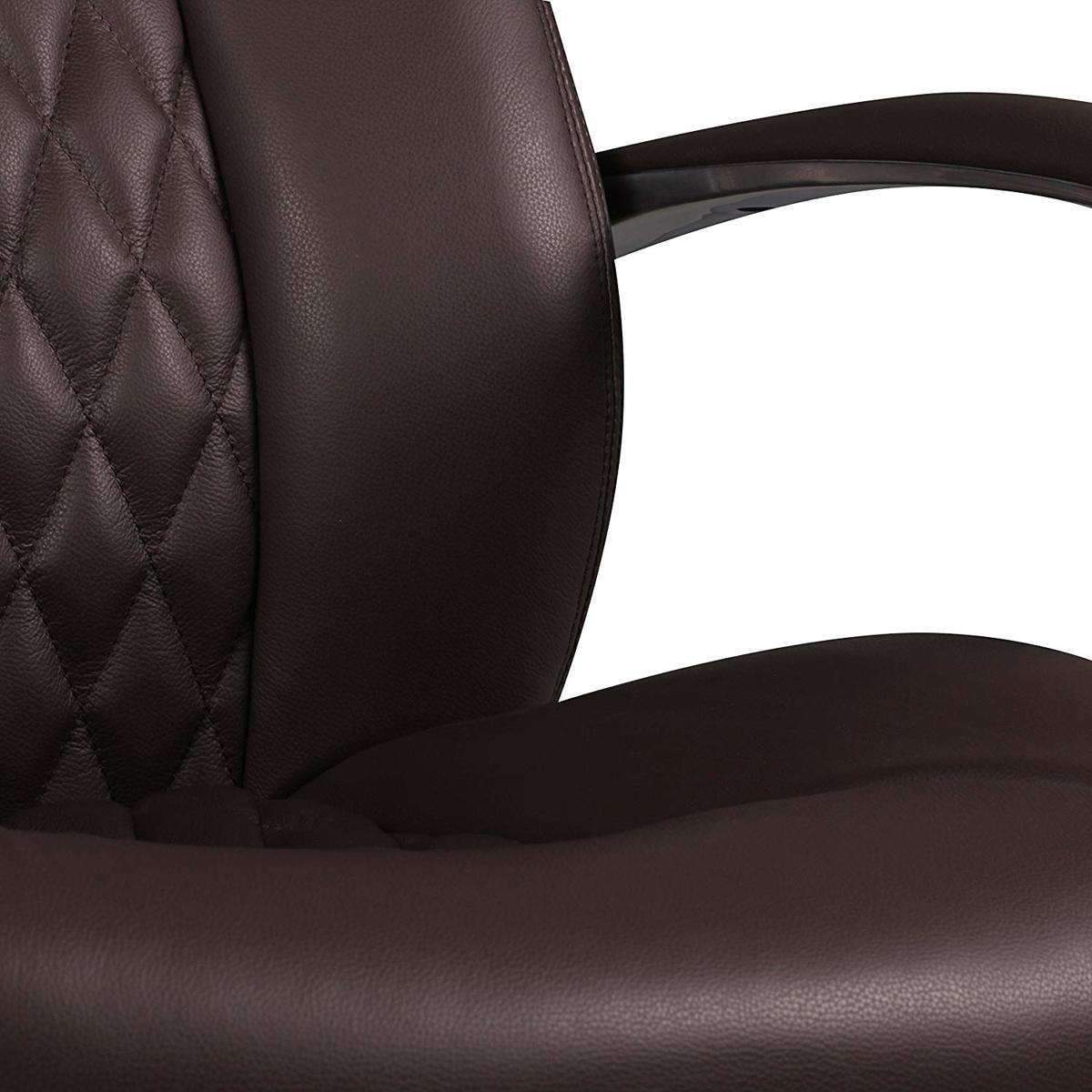 Chaise de bureau en cuir marron Baychester de Nancy - Chaise pivotante en cuir - Chaises de bureau - Chaises de bureau pour adultes