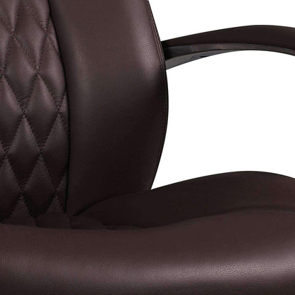 Chaise de bureau en cuir marron Baychester de Nancy - Chaise pivotante en cuir - Chaises de bureau - Chaises de bureau pour adultes