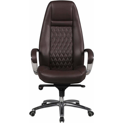 Chaise de bureau en cuir marron Baychester de Nancy - Chaise pivotante en cuir - Chaises de bureau - Chaises de bureau pour adultes