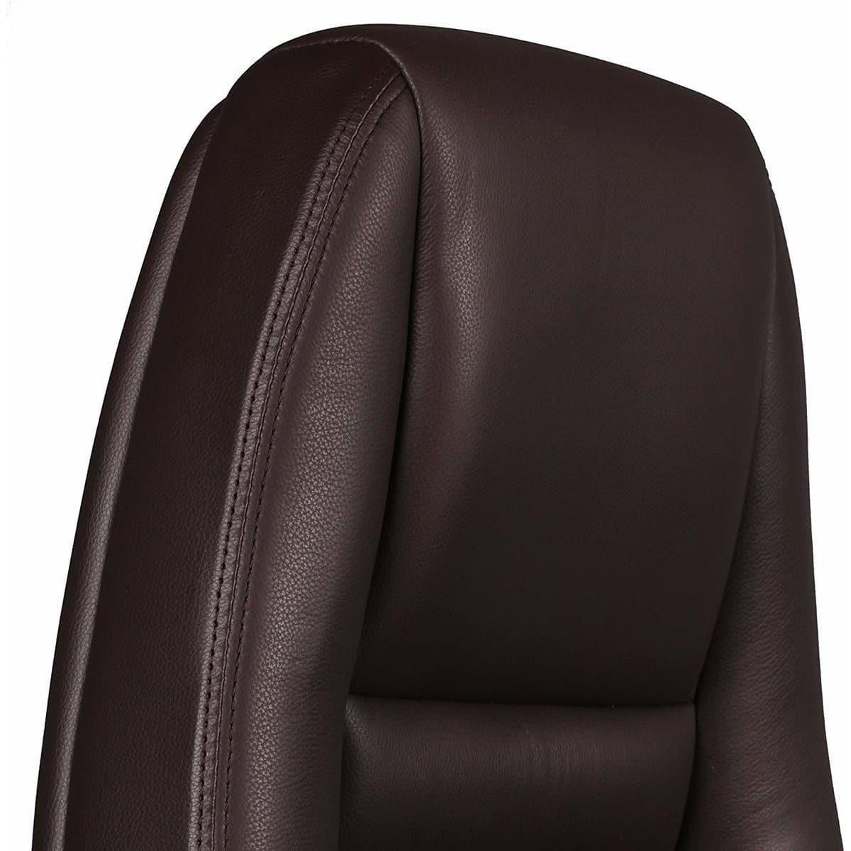 Chaise de bureau en cuir marron Baychester de Nancy - Chaise pivotante en cuir - Chaises de bureau - Chaises de bureau pour adultes