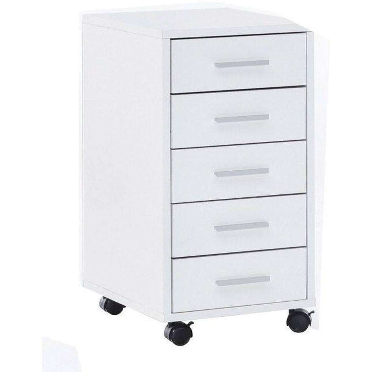 Nancy's Drawer Unit White 5 Drawers - Desk Cabinet - 33 x 63 x 38 cm