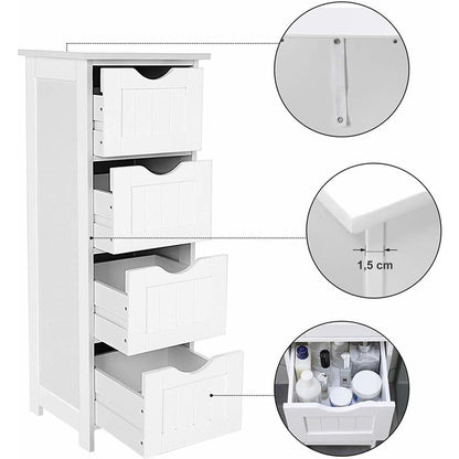 Nancy's Bathroom Furniture - Narrow Cabinet - Freestanding Bathroom Furniture - Bathroom Cabinet - Chest of Drawers - White