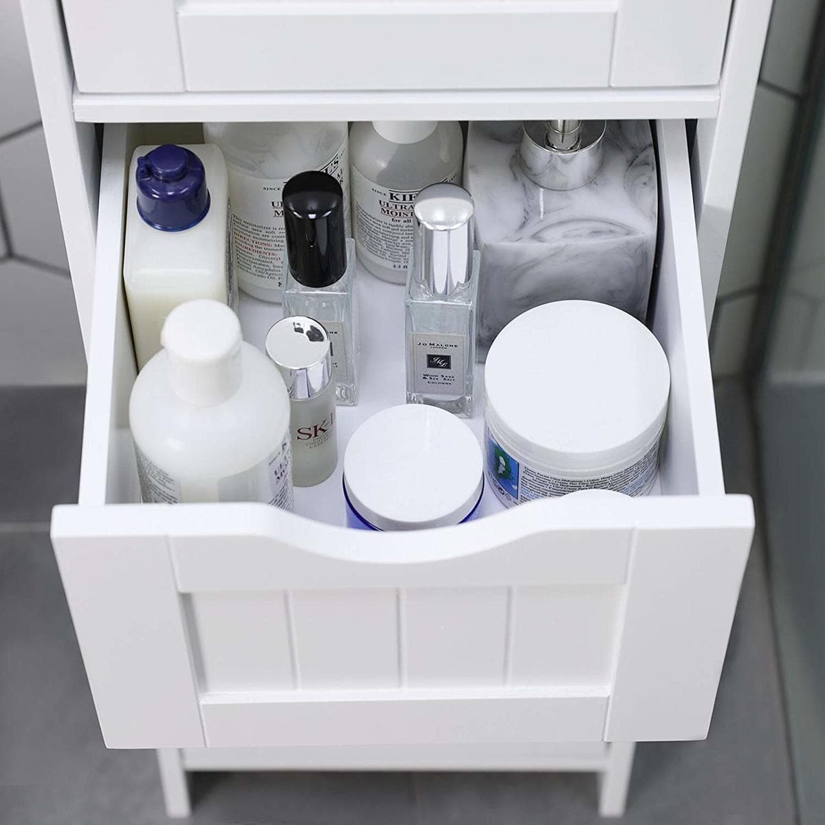 Nancy's Bathroom Furniture - Narrow Cabinet - Freestanding Bathroom Furniture - Bathroom Cabinet - Chest of Drawers - White