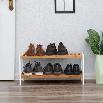 Nancy's Shoe Rack - For 8 Pairs of Shoes - Bamboo Shoe Cabinet - Multifunctional Bathroom Rack
