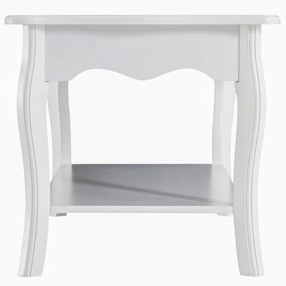 Nancy's Kendall Salontafel - Koffietafel - Bijzettafel - Opbergruimte - Hout - Wit - Rechthoekig - 94 x 44 x 43 cm