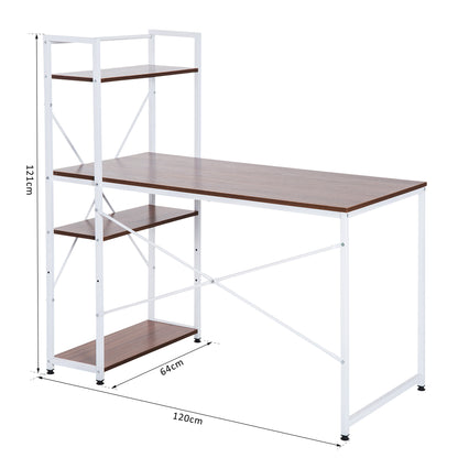 Nancy's Rhinelander Bureau - Schrijftafel - Opbergvakken - Computertafel - Zwart/Wit - Bewerkt Hout - Legbord