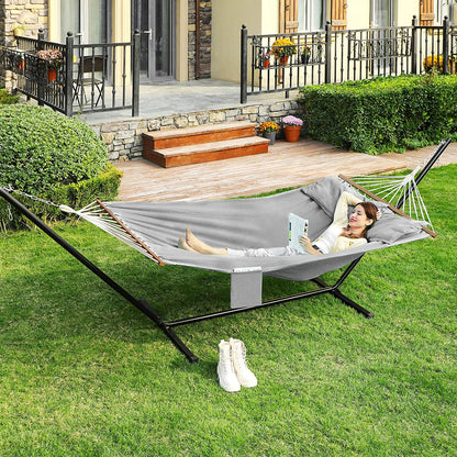 Nancy's Brydon Island Hangmat - Kussens - Weefsel - Hout - Grijs - 210 x 150 cm