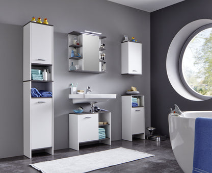 Meuble de salle de bain Nancy's Anny - Meuble de rangement - Miroir - 60 x 60 x 20 cm
