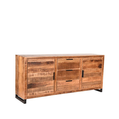 Nancy's Dressoir Glasgow - Kasten - Design - Dressoirs - Mangohout - Rough - 190 x 45 x 85 cm