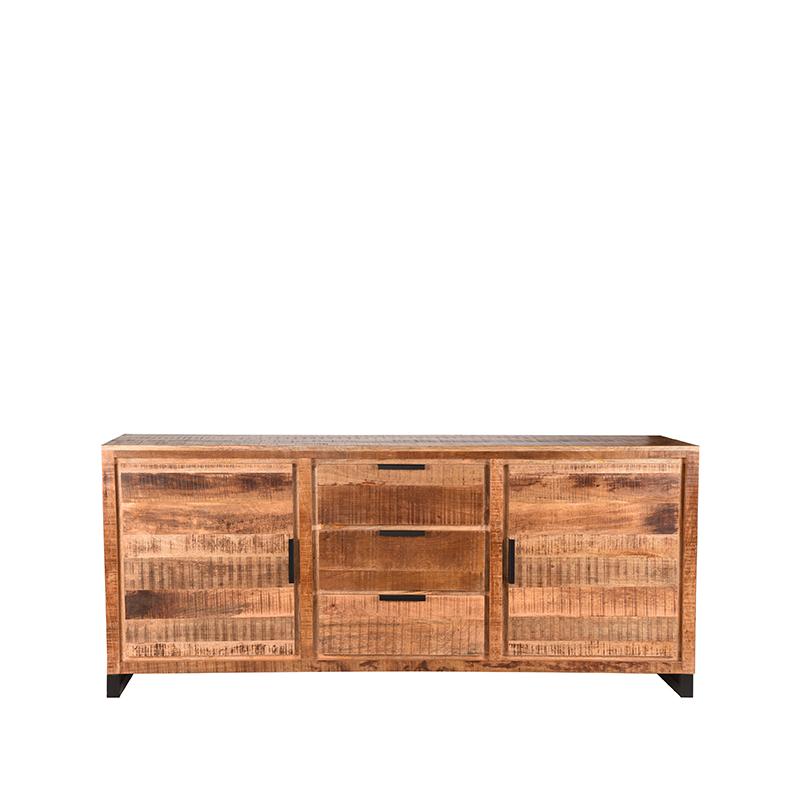 Nancy's Dressoir Glasgow - Kasten - Design - Dressoirs - Mangohout - Rough - 190 x 45 x 85 cm