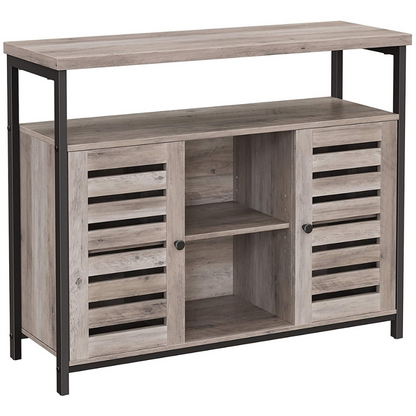 Armoire d'appoint industrielle Nancy's Plymouth - Commode - Armoire de rangement - Commode - Armoire avec 4 étagères et 2 portes - 100 x 35 x 80 cm