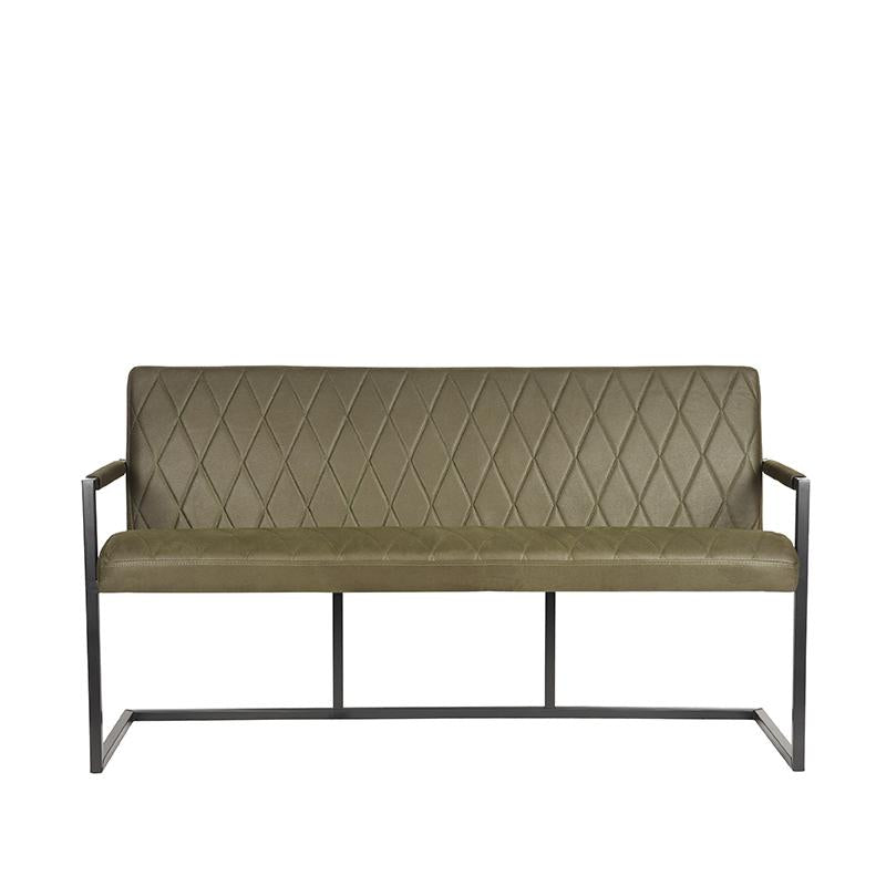 Nancy's Dining room bench Denmark - Dining table bench - Kitchen bench - Industrial - Microfiber - Army green - 155 x 62 x 86 cm